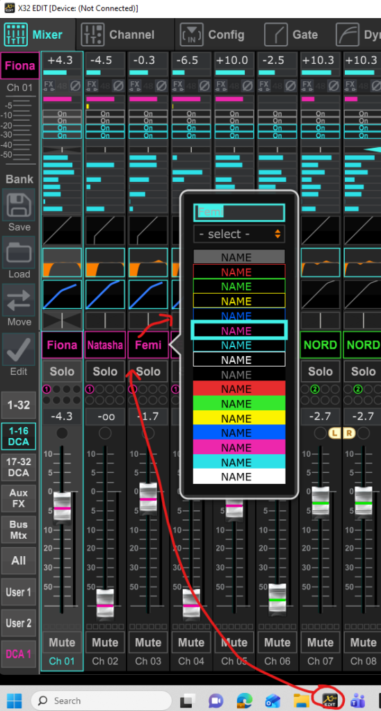 XEdit channel detail